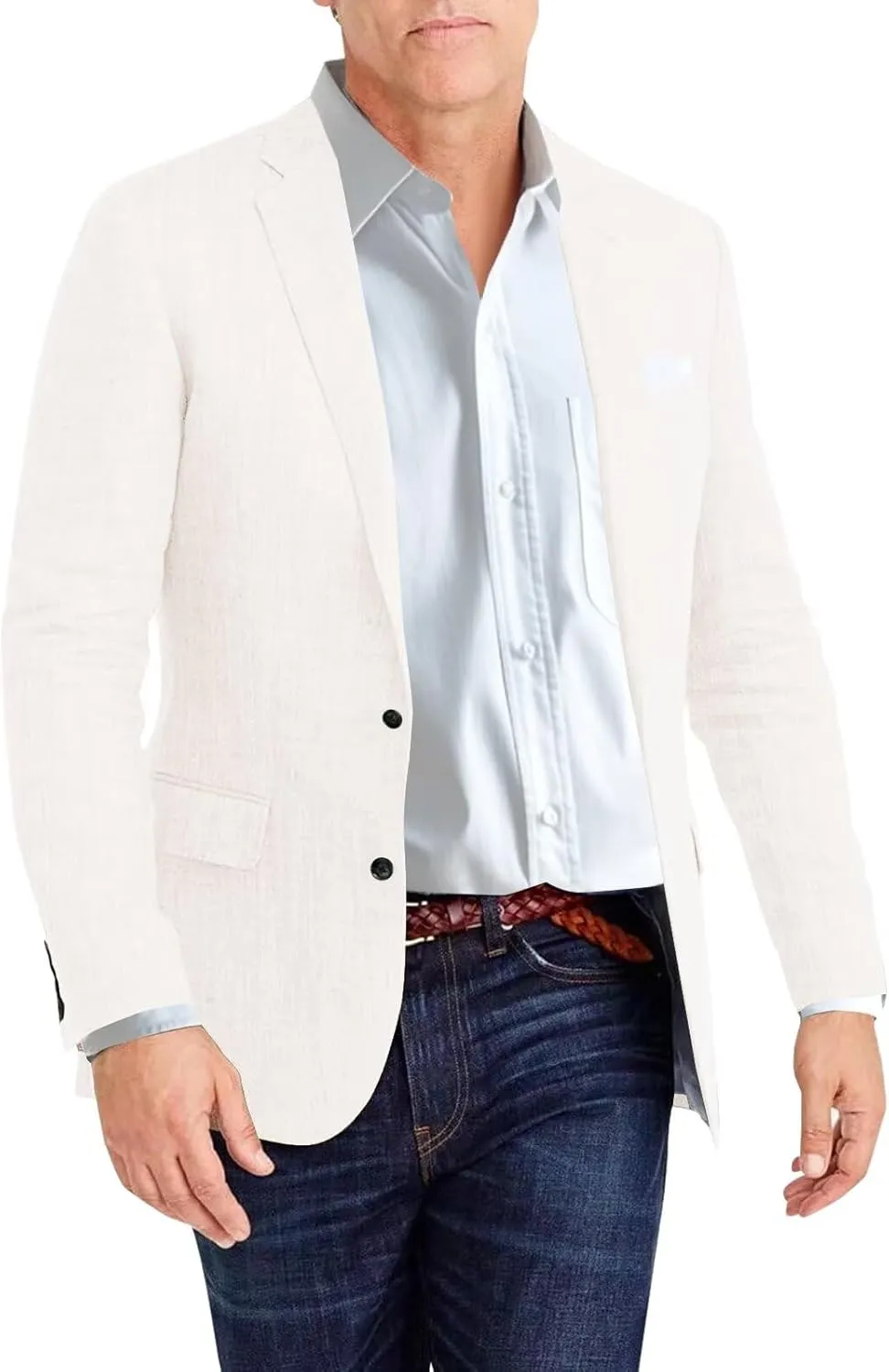 Mens Casual Blazer Regular Fit Linen Suit Jacket and Sports Coat Lightweight Men's Suit Separates