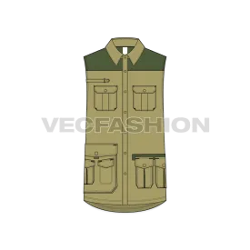 Mens Safari Vest Shirt