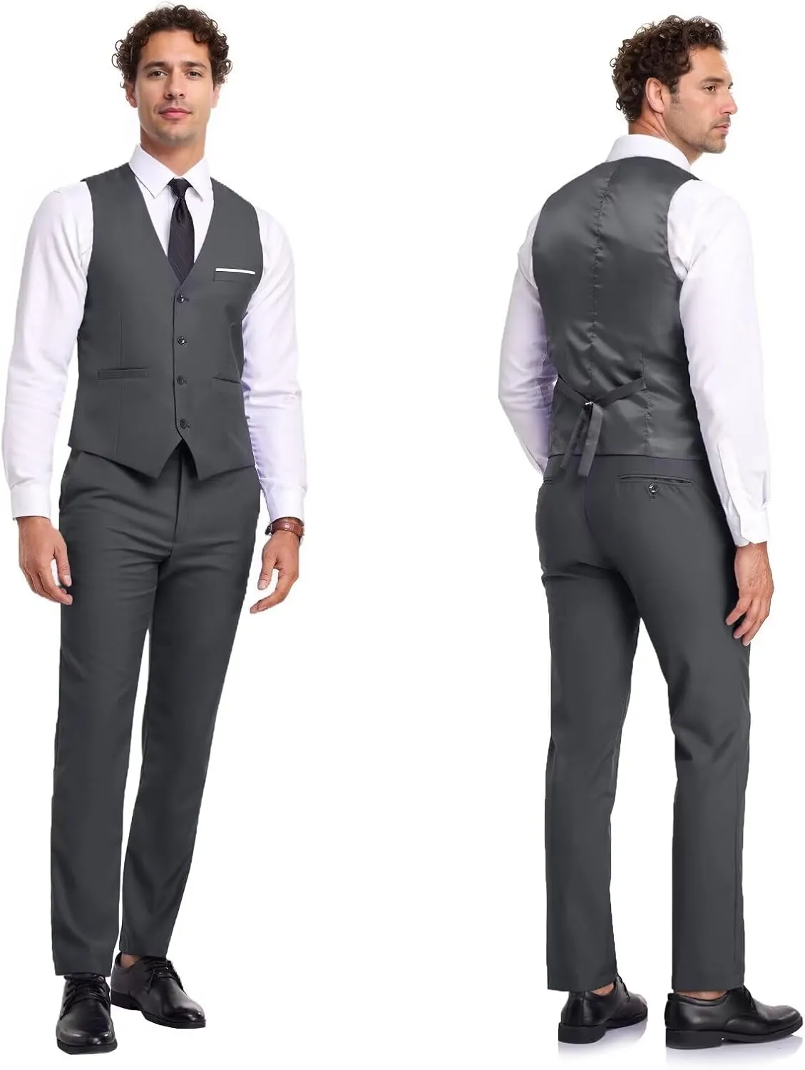 Men's Suit Slim Fit 3 Piece Suits for Men Two Button Blazer Jacket Vest Pants Tuxedo Set