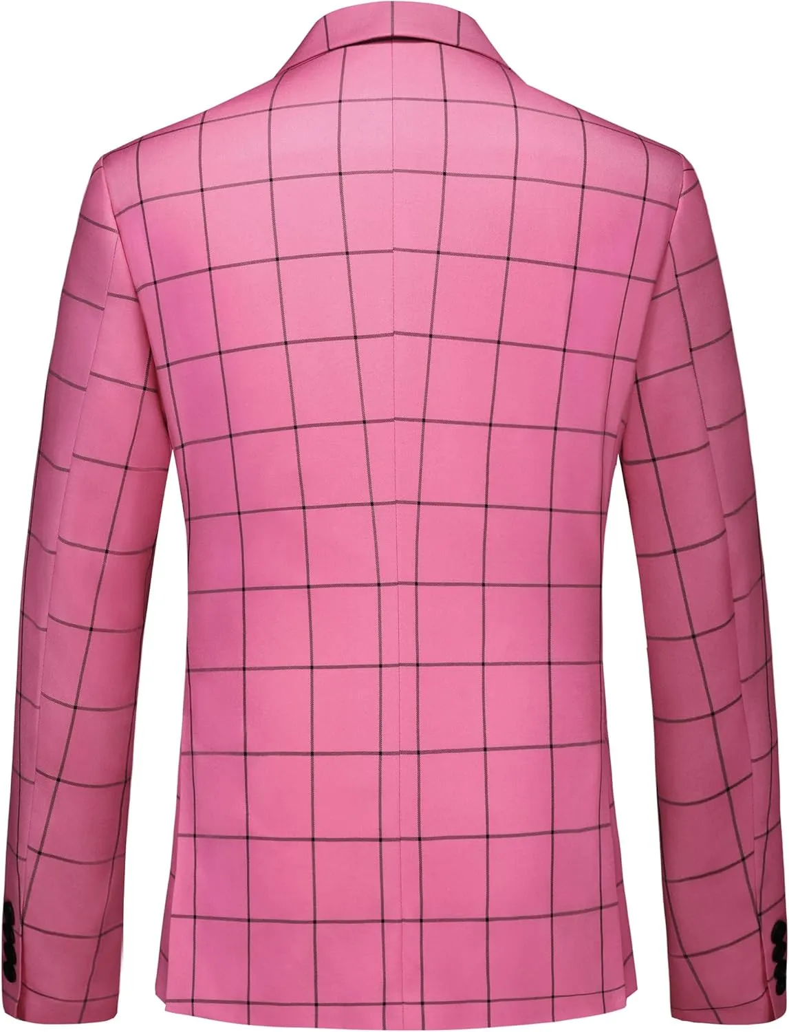 MOGU Men's Plaid Tuxedo Suit - Double Breasted 2-Piece Checkered Set with Suit Jacket and Pants for Prom and Wedding