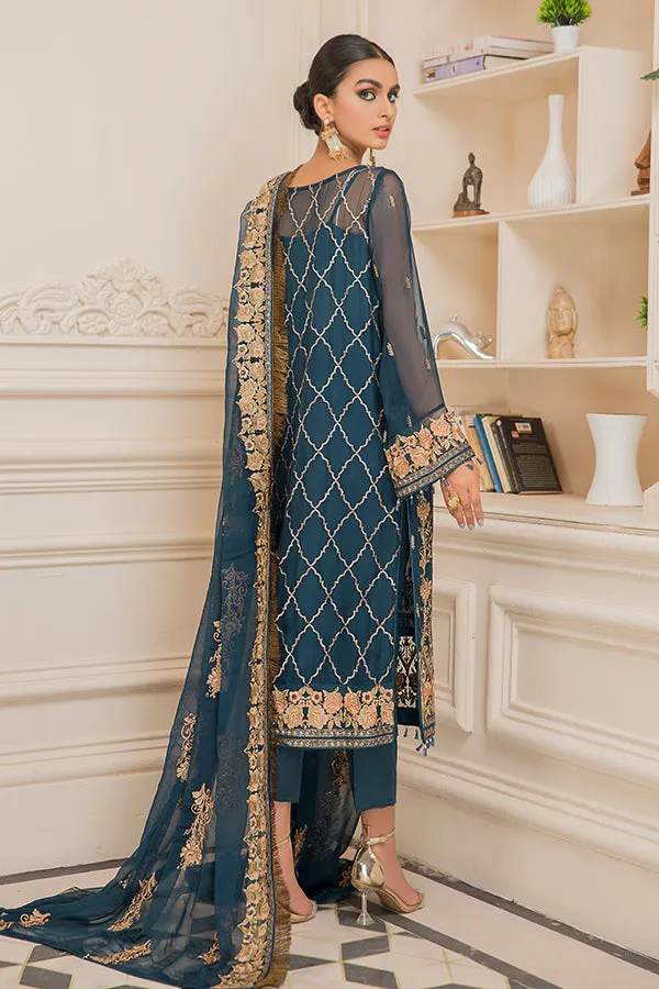 Nourang Festive Collection by Maryam's – D-219 Sapphire Blue