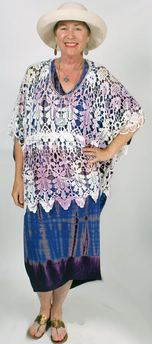 Ombre Dyed Cotton Crochet Lace Top Boho Hippie Goddess Gal