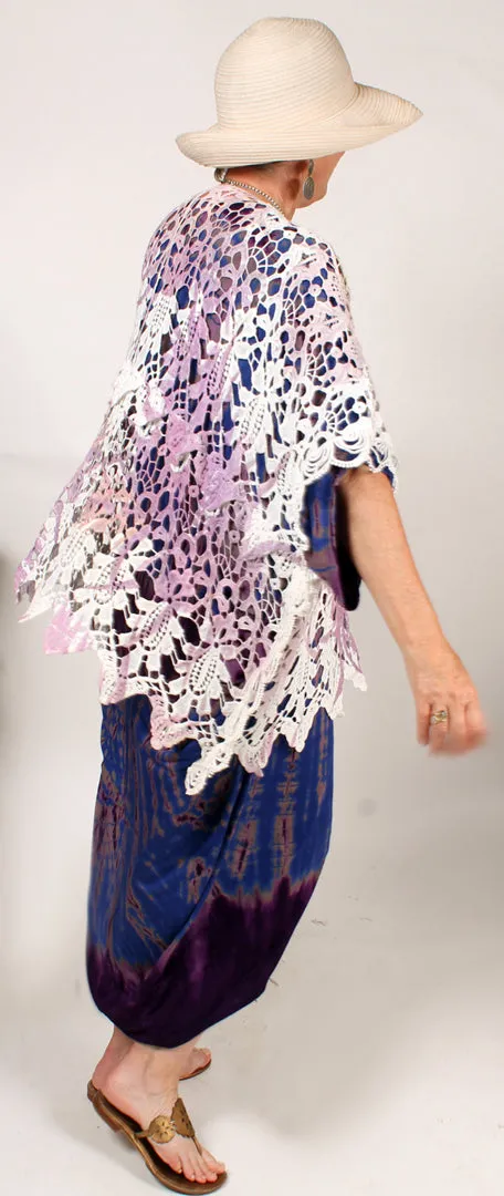 Ombre Dyed Cotton Crochet Lace Top Boho Hippie Goddess Gal