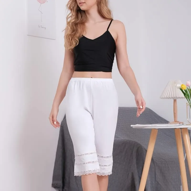 Pettipants for Women Half Slip Shorts Bloomers Split Skirt Lace Culottes Slip