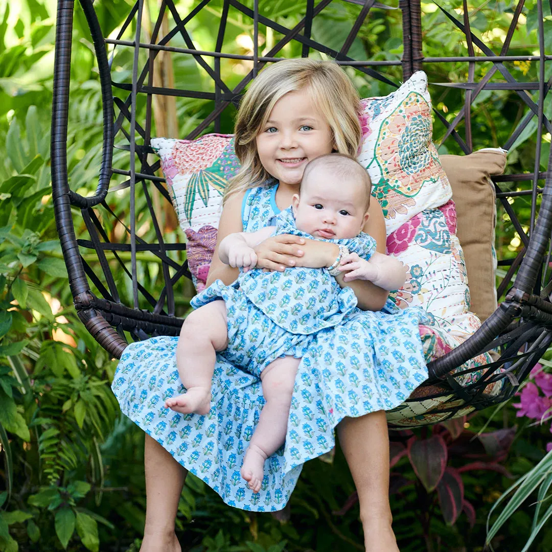Pink Chicken Baby Jaipur 2pc Set - Sky Block Floral Print