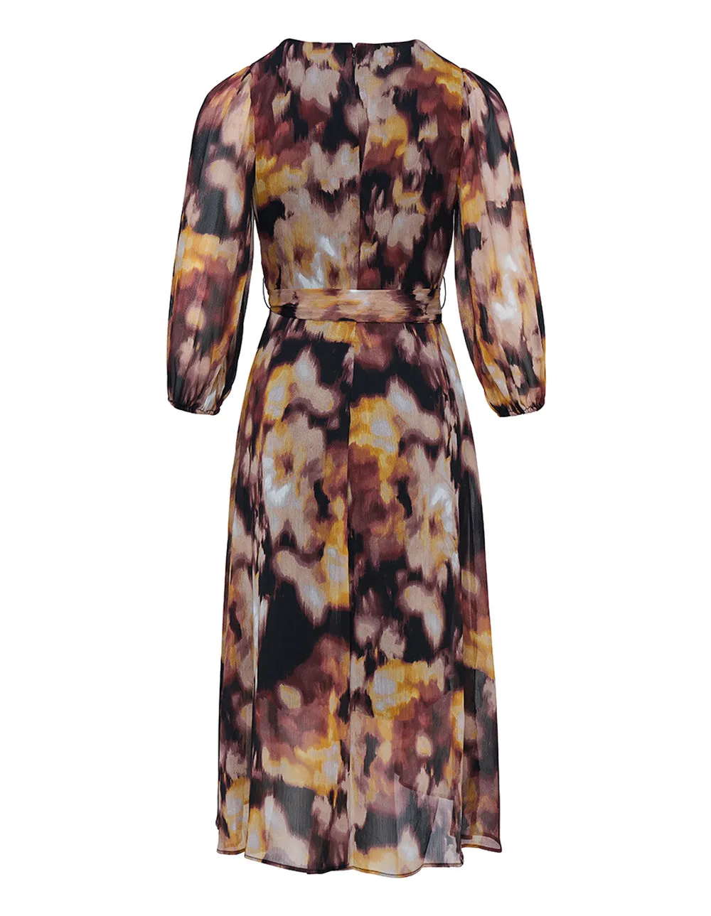 Printed Crinkle Chiffon Balloon Dress
