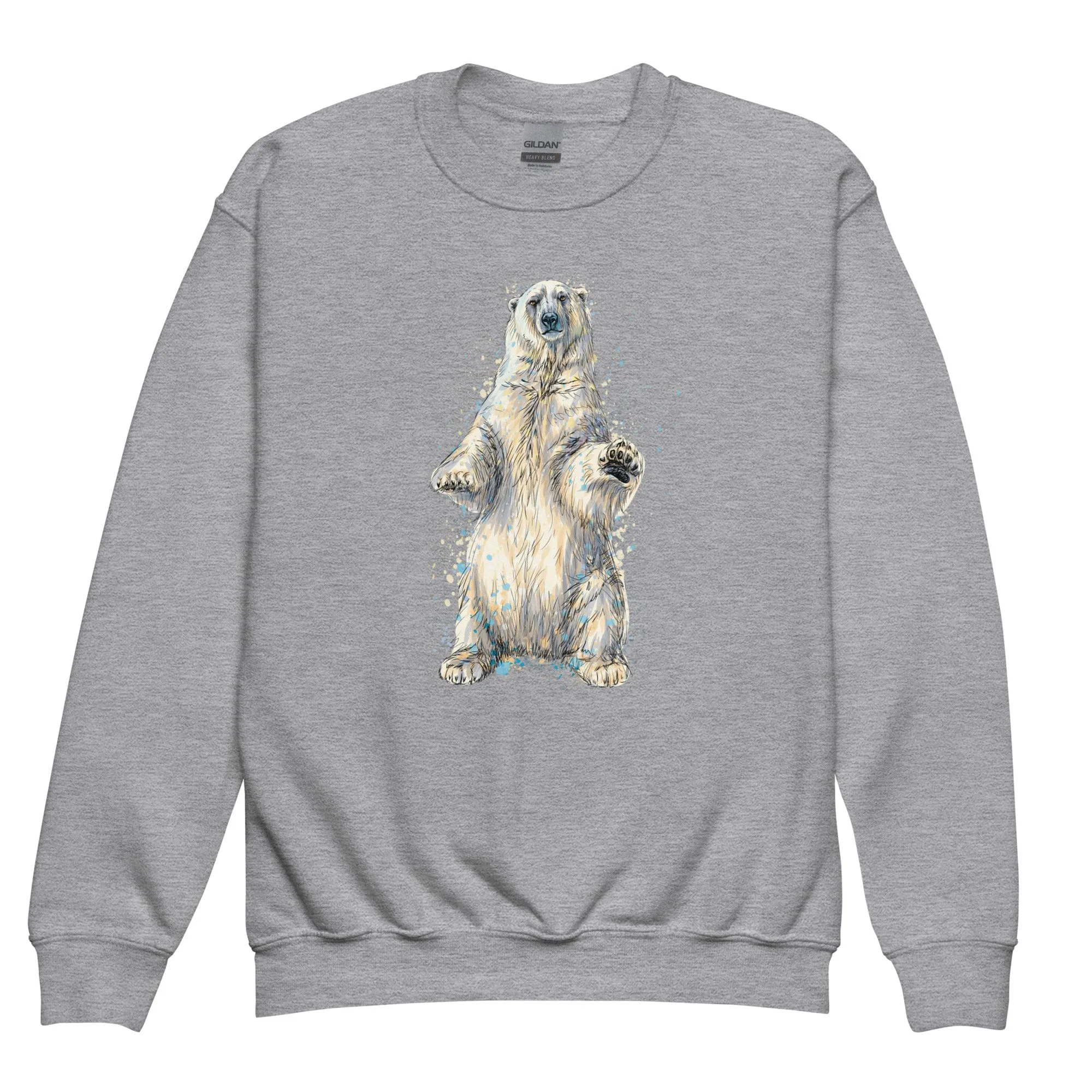 "Watercolor Polar Bear" Polar Bear Sweatshirt (Youth/Kids)