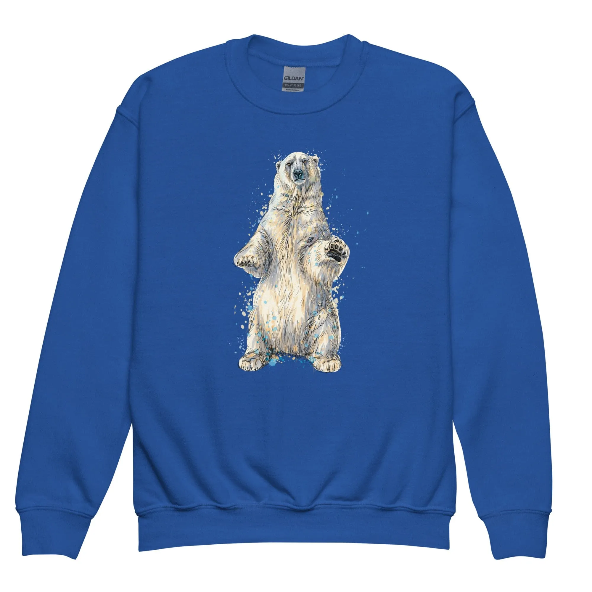 "Watercolor Polar Bear" Polar Bear Sweatshirt (Youth/Kids)