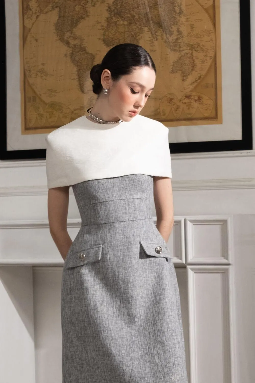 Scarlett Round Neck Ribbed Cotton Cape