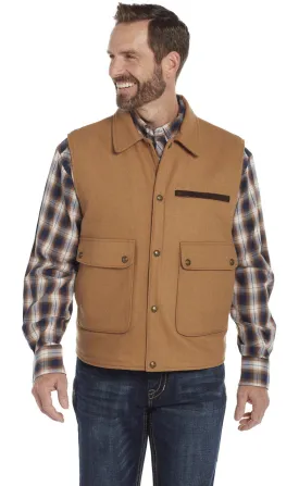 SIDRAN MENS WOOL MELTON VEST WITH NUBUCK LEATHER TRIM & CONCEALED CARRY POCKET STYLE CR38566-F23-26