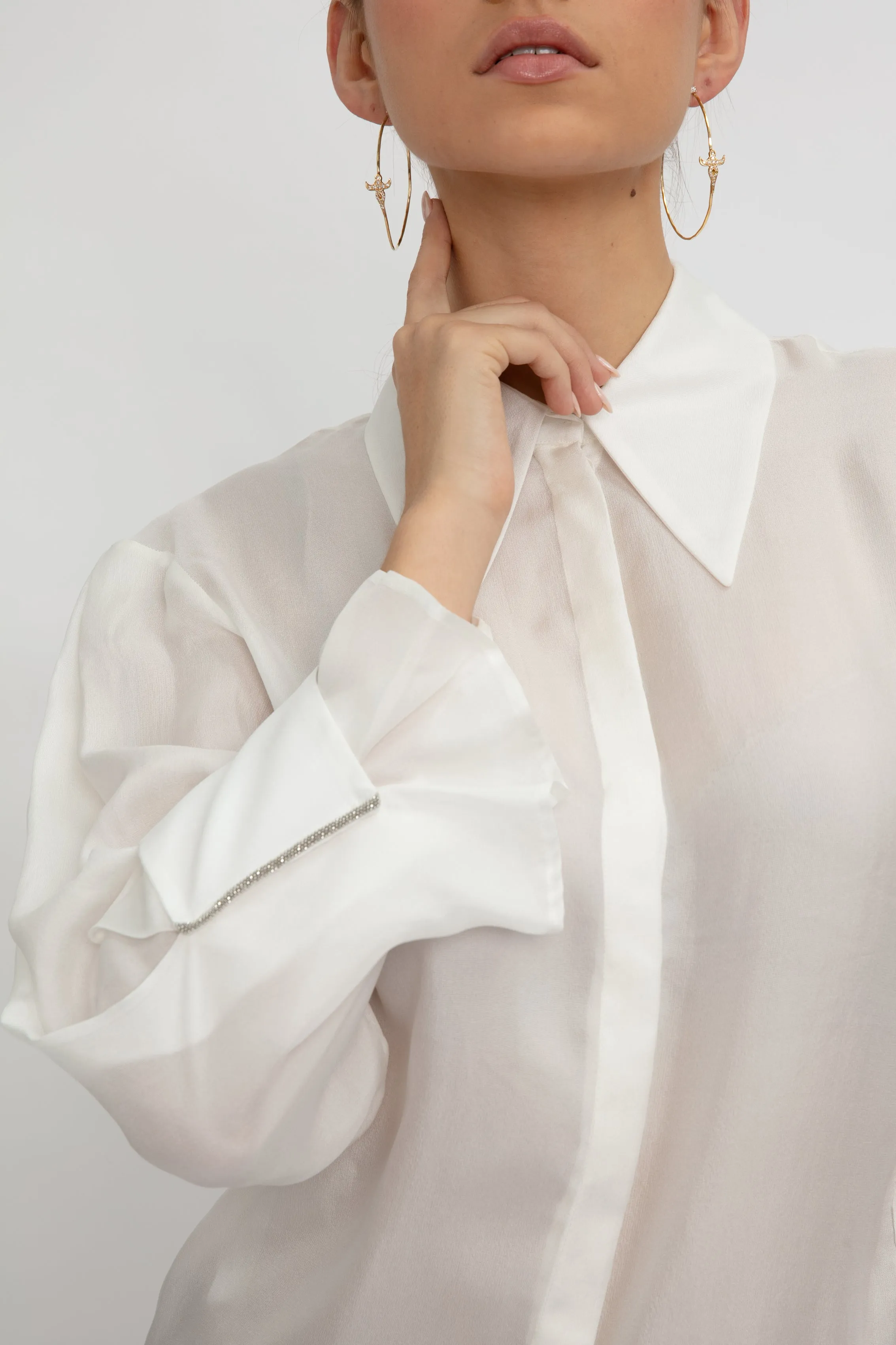 Silk Gauze Shirt in Raffia