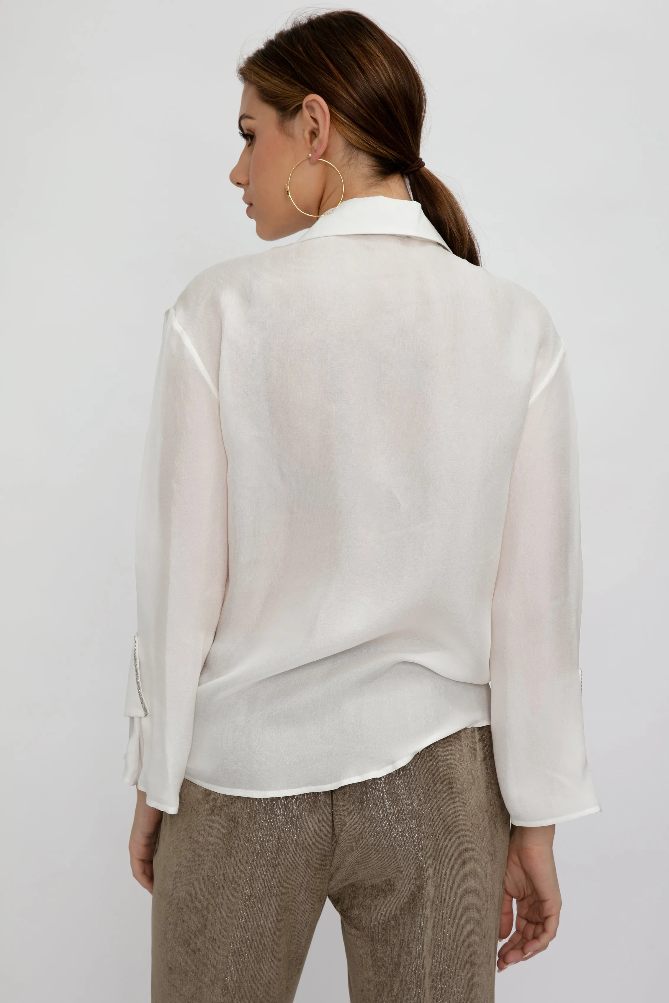 Silk Gauze Shirt in Raffia