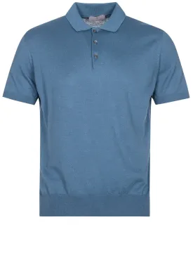 Silk Mix Polo Blue