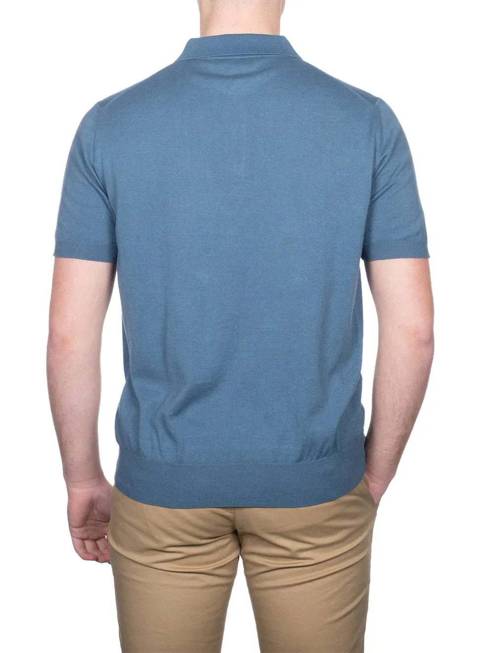 Silk Mix Polo Blue