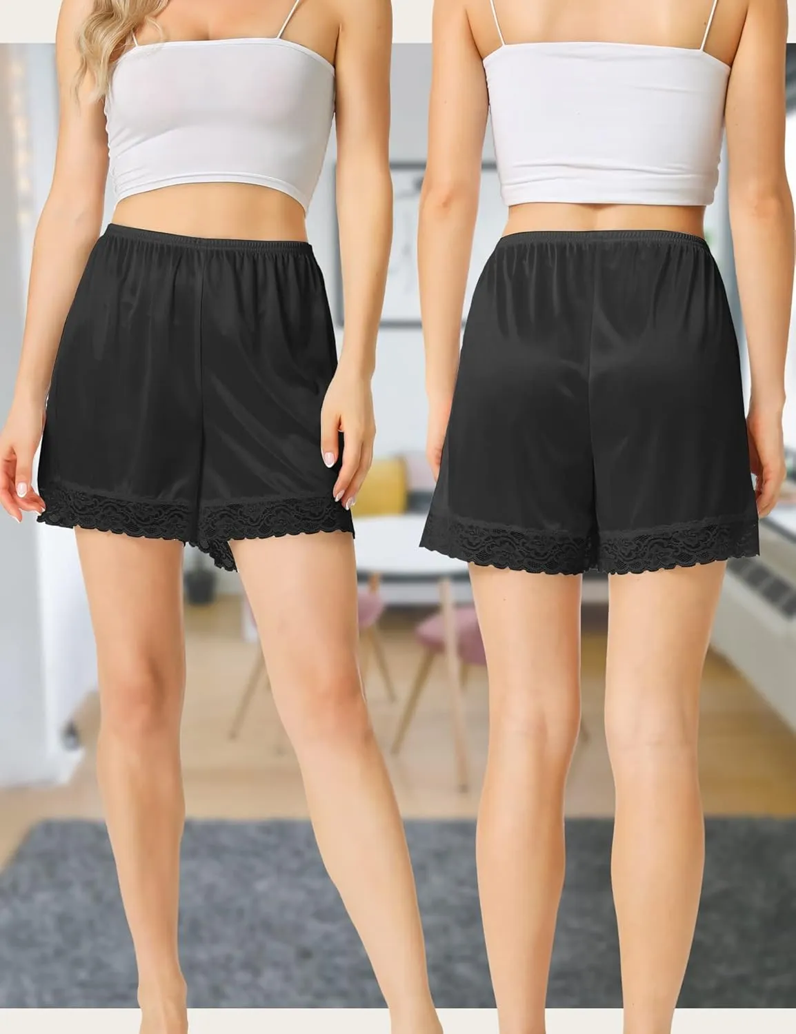 Slip Shorts Culotte for Women Split Skirt Lace Pettipants Bloomer