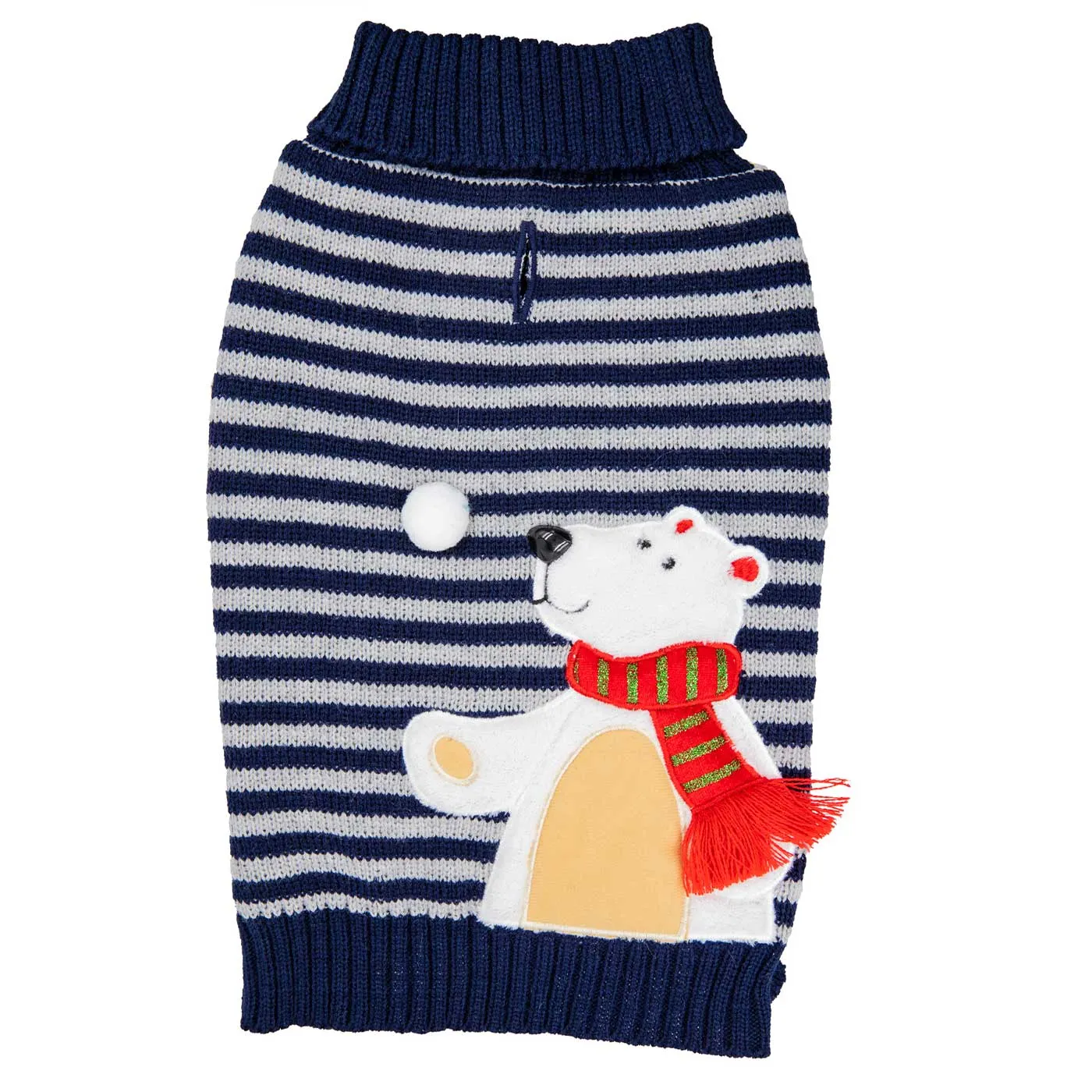 Stripey Polar Brrr Dog Jumper