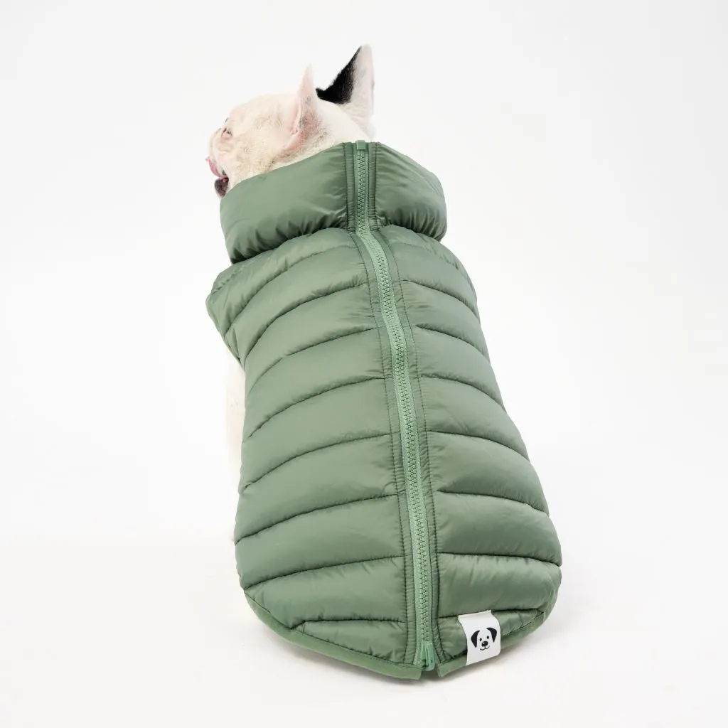 The Winterproof Reversible Dog Puffer Jacket | Green Print