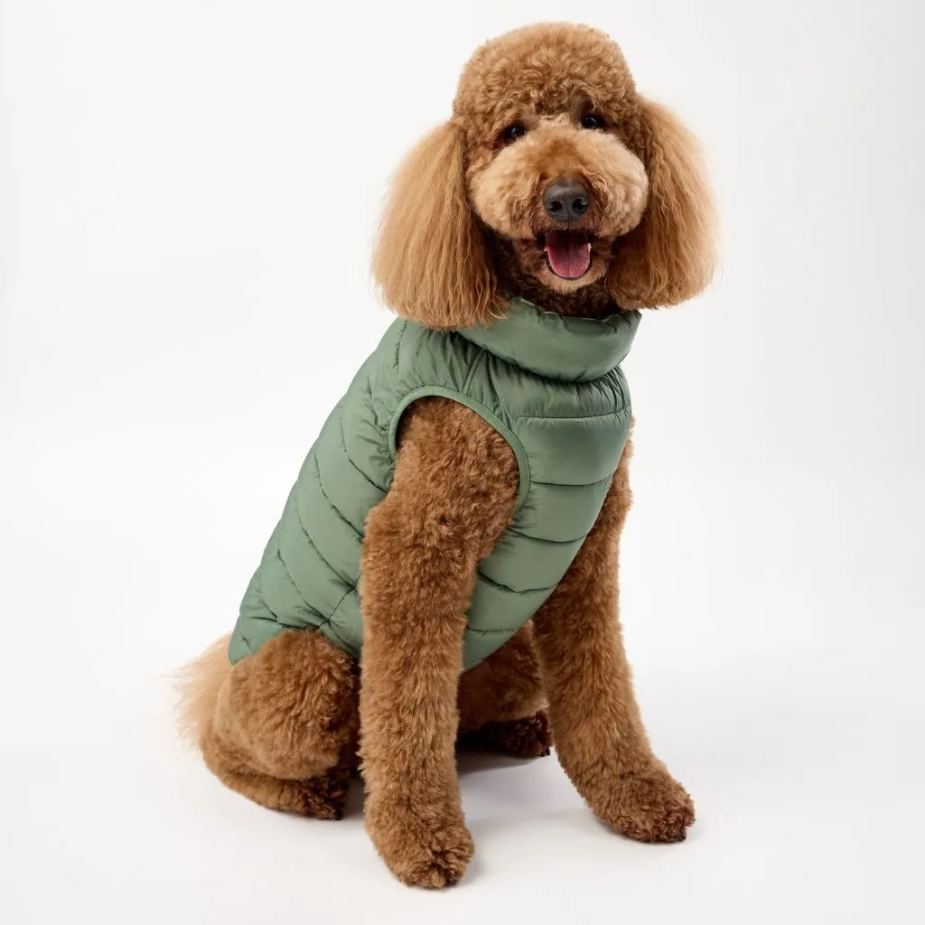 The Winterproof Reversible Dog Puffer Jacket | Green Print
