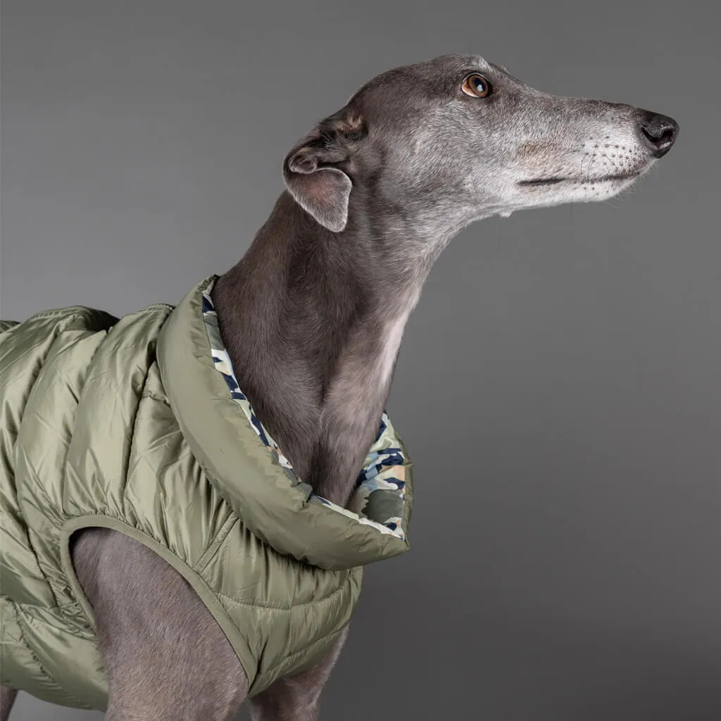 The Winterproof Reversible Dog Puffer Jacket | Green
