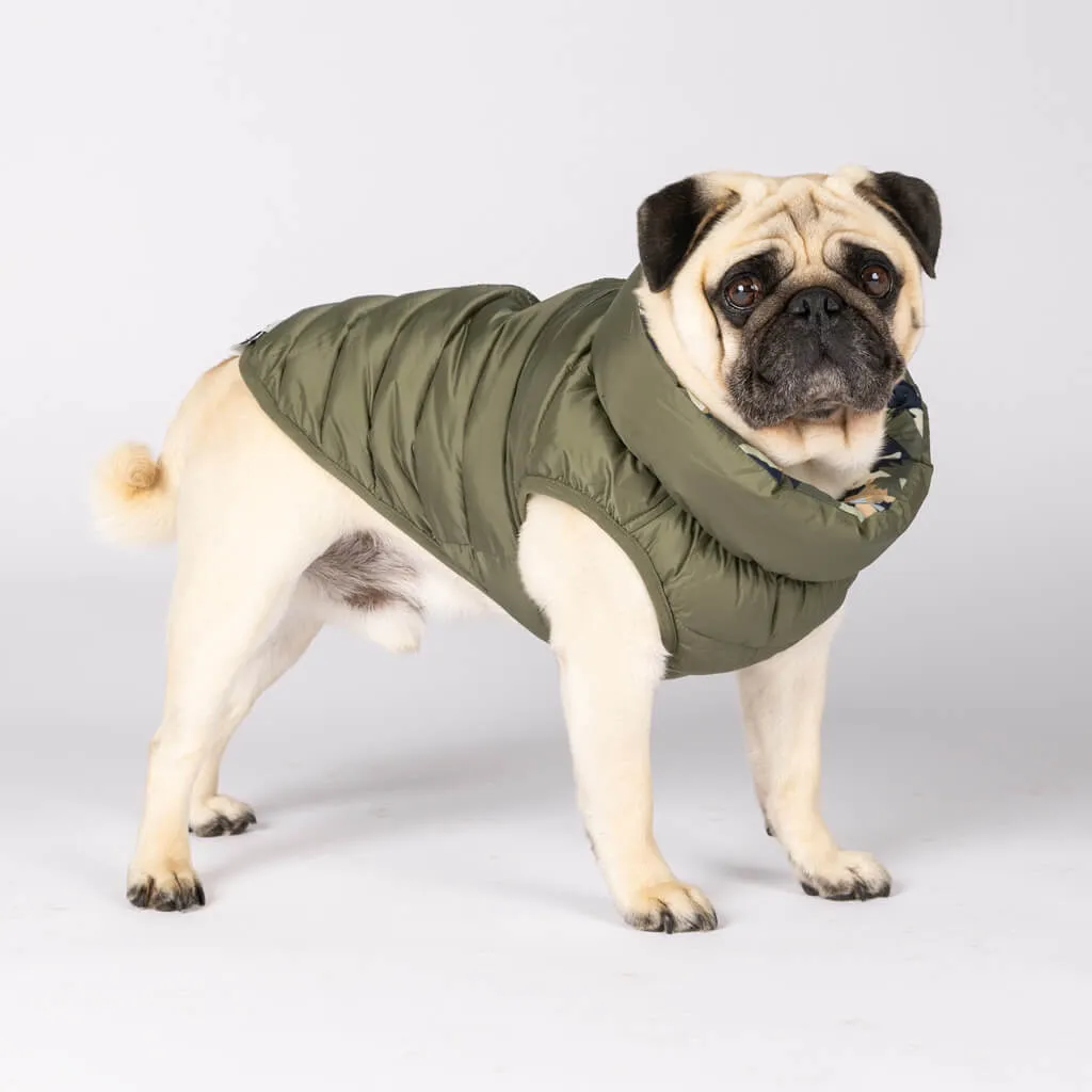 The Winterproof Reversible Dog Puffer Jacket | Green