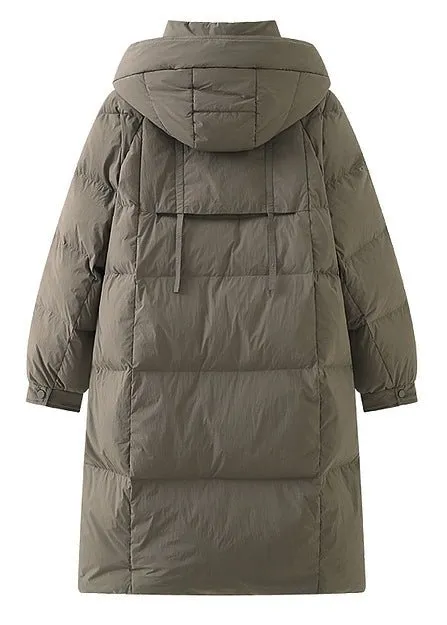 THICK HOODED LONG DOWN JACKET