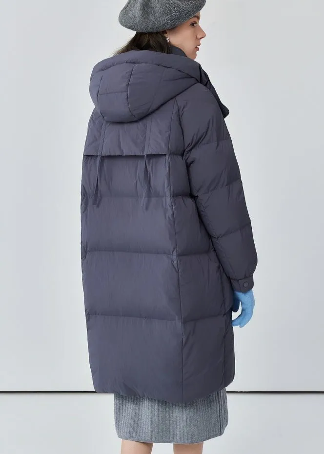 THICK HOODED LONG DOWN JACKET