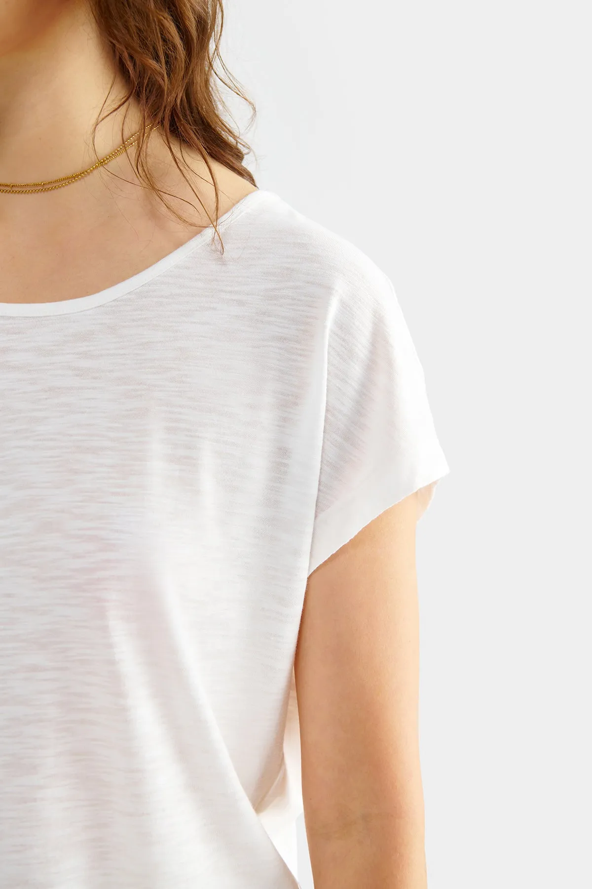 Women's Button Back Batwing Sleeve Tee