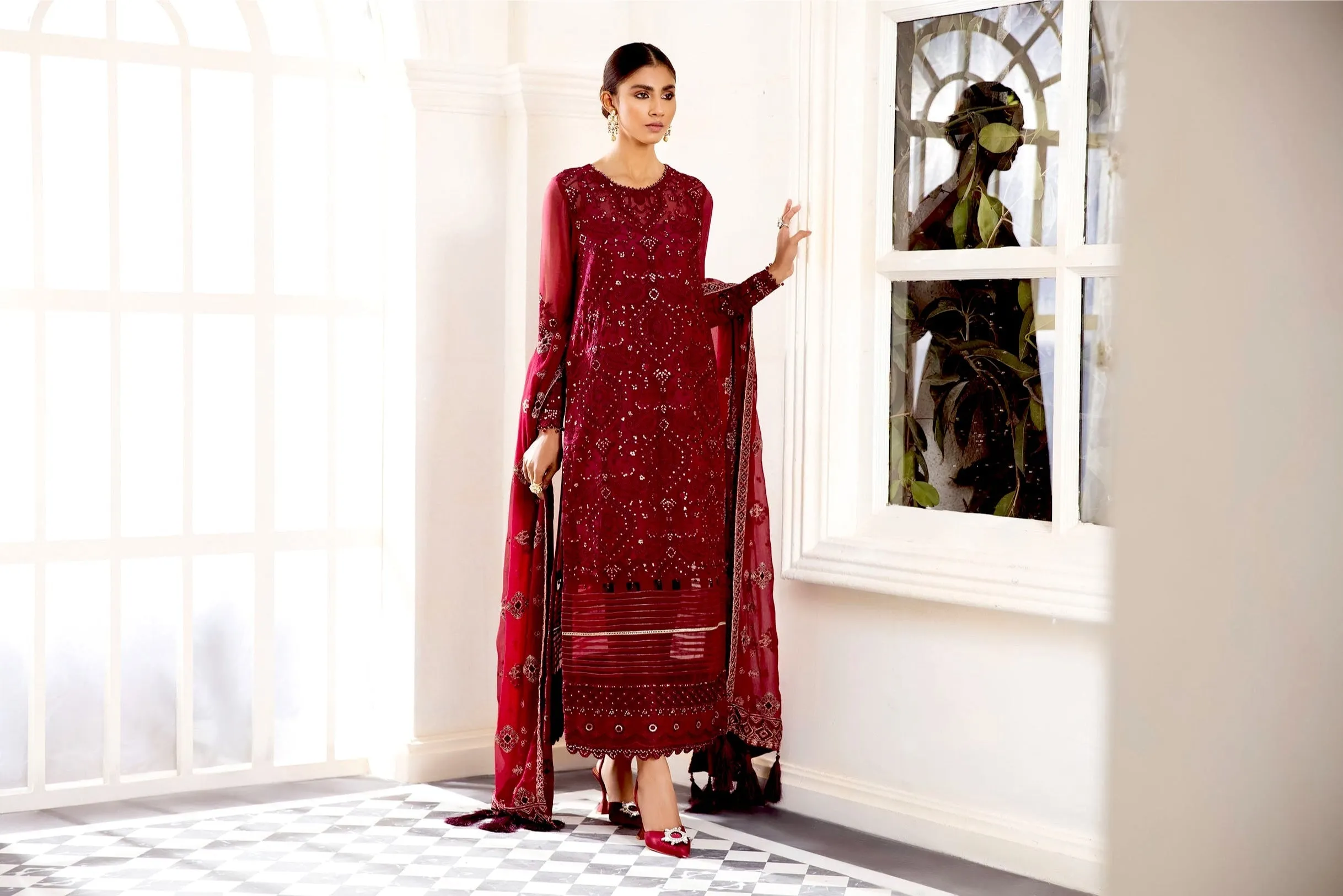 Xenia Pareesia Embroidered Chiffon Collection – FLORENCE