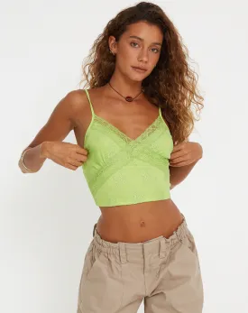 Yecaca Crop Top in Lace Lime